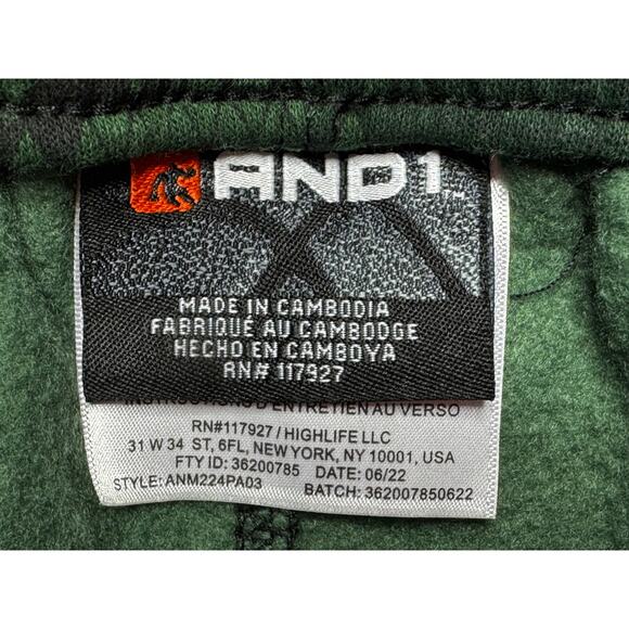 And1 Men's Green Pixeled Camoflage Cargo Jogger Sweatpants - Size S - Picture 5 of 6